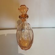 Art Deco glass carafe in amber colour.
