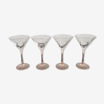 4 verres à cocktail Luminarc pieds rose