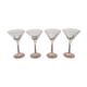 4 verres à cocktail Luminarc pieds rose