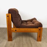 Scandinavian driver armchair in pine 70s