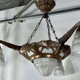 Art Deco chandelier with 4 lights, 1930.