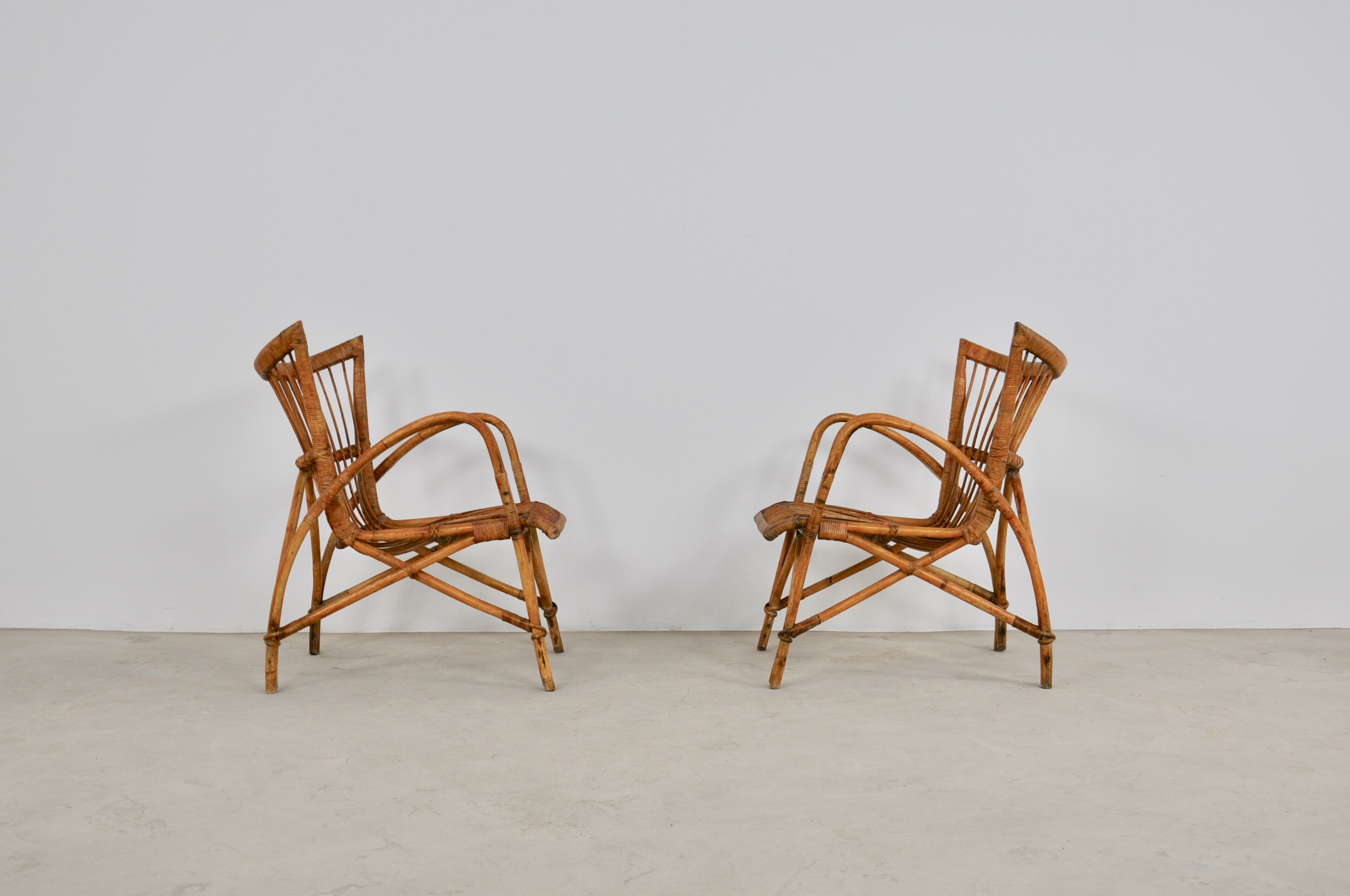Rattan armchairs 1960s