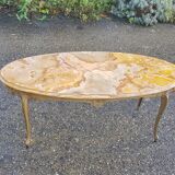 Orange marble coffee table