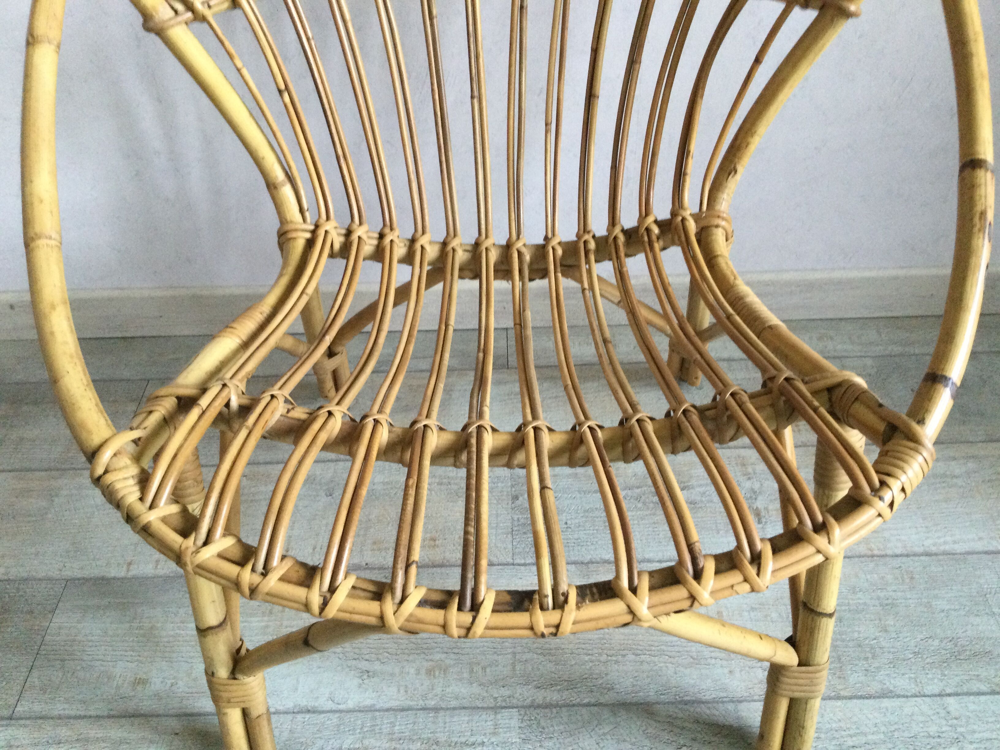 Adult rattan shell armchair