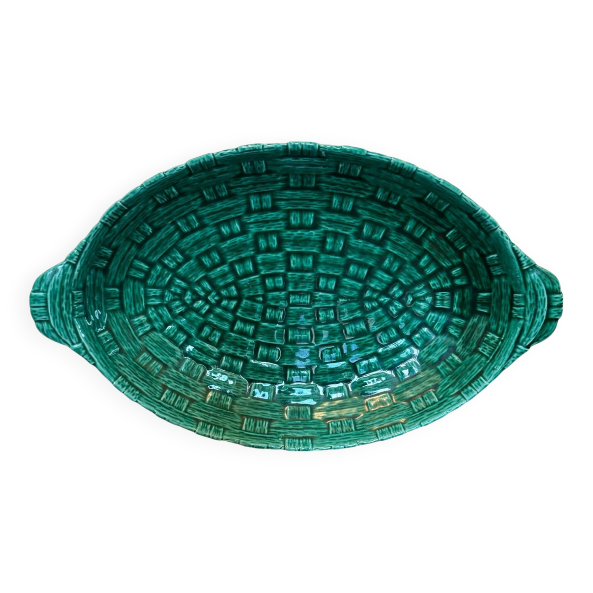 Digoin barbotine ceramic dish from the 50s