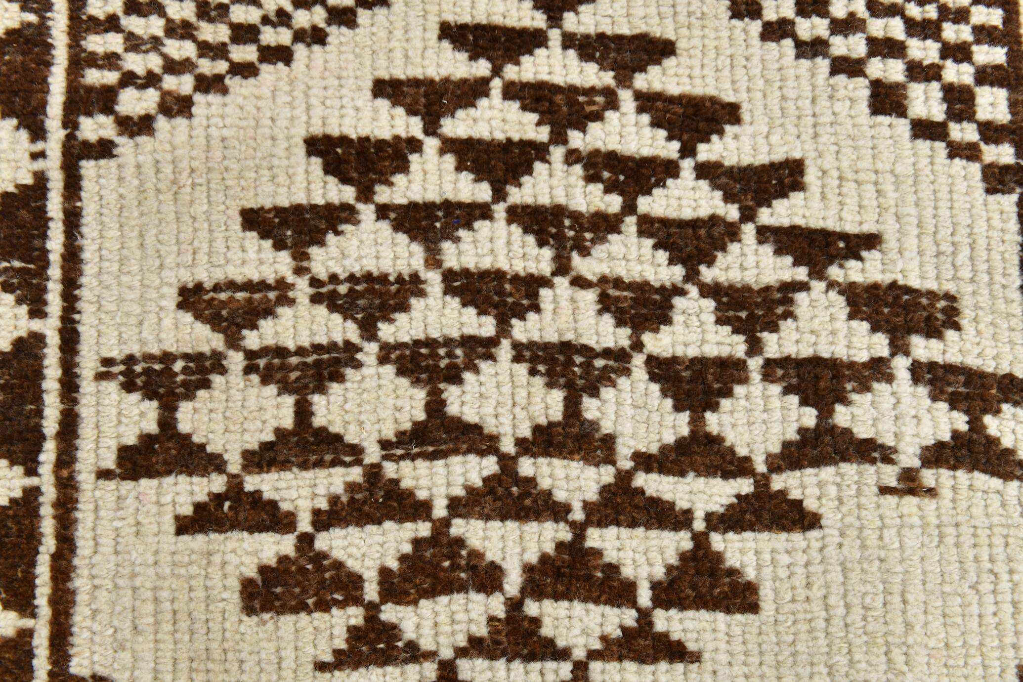 3x10 Brown Cream Kilim Runner Rug 82x320Cm