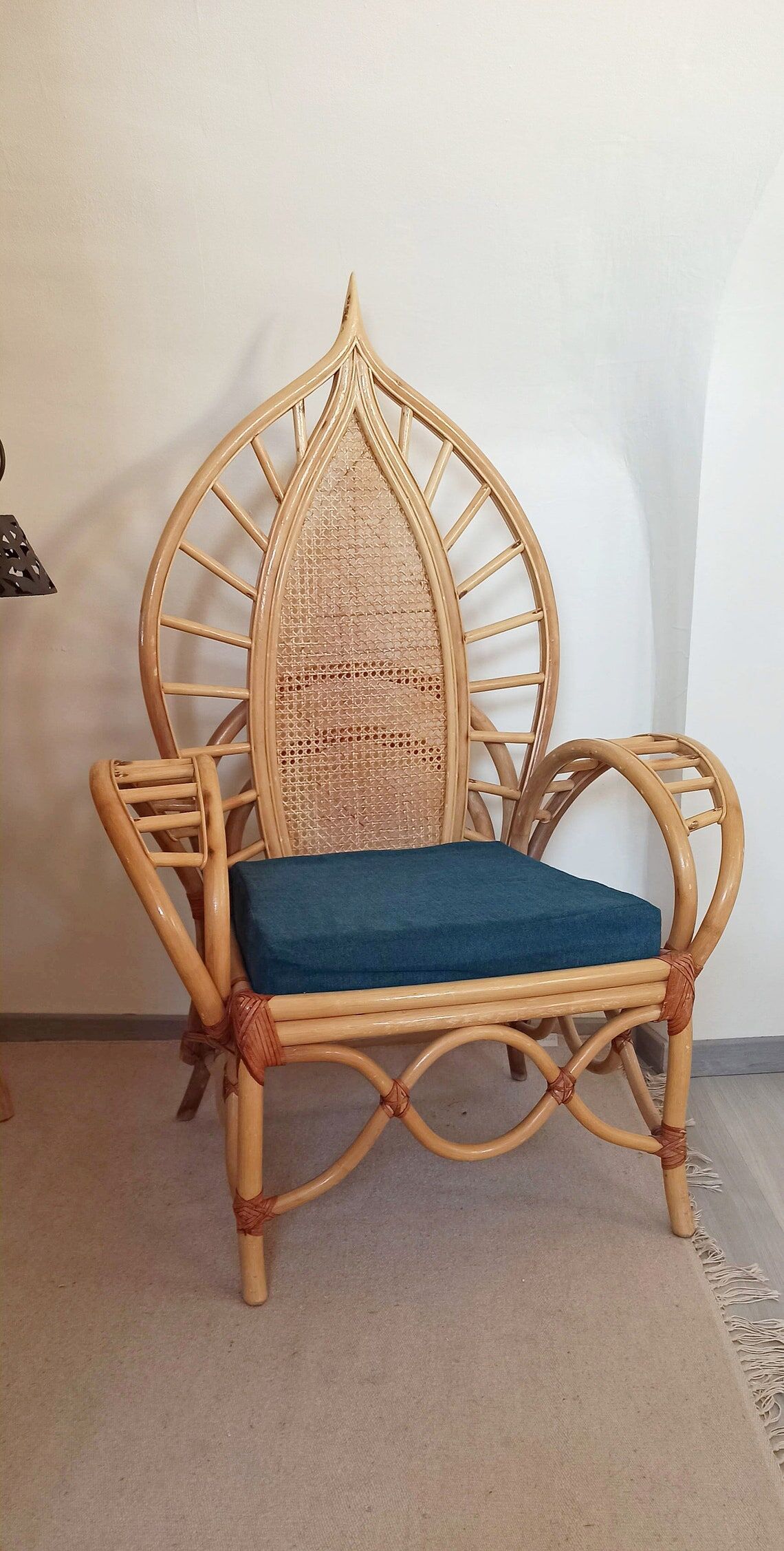 Rattan armchair and canning