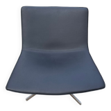 Lounge armchair arper catifa 60 leather grey 4 feet aluminum swivel