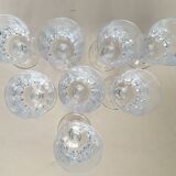 Set of 8 crystal wine glasses