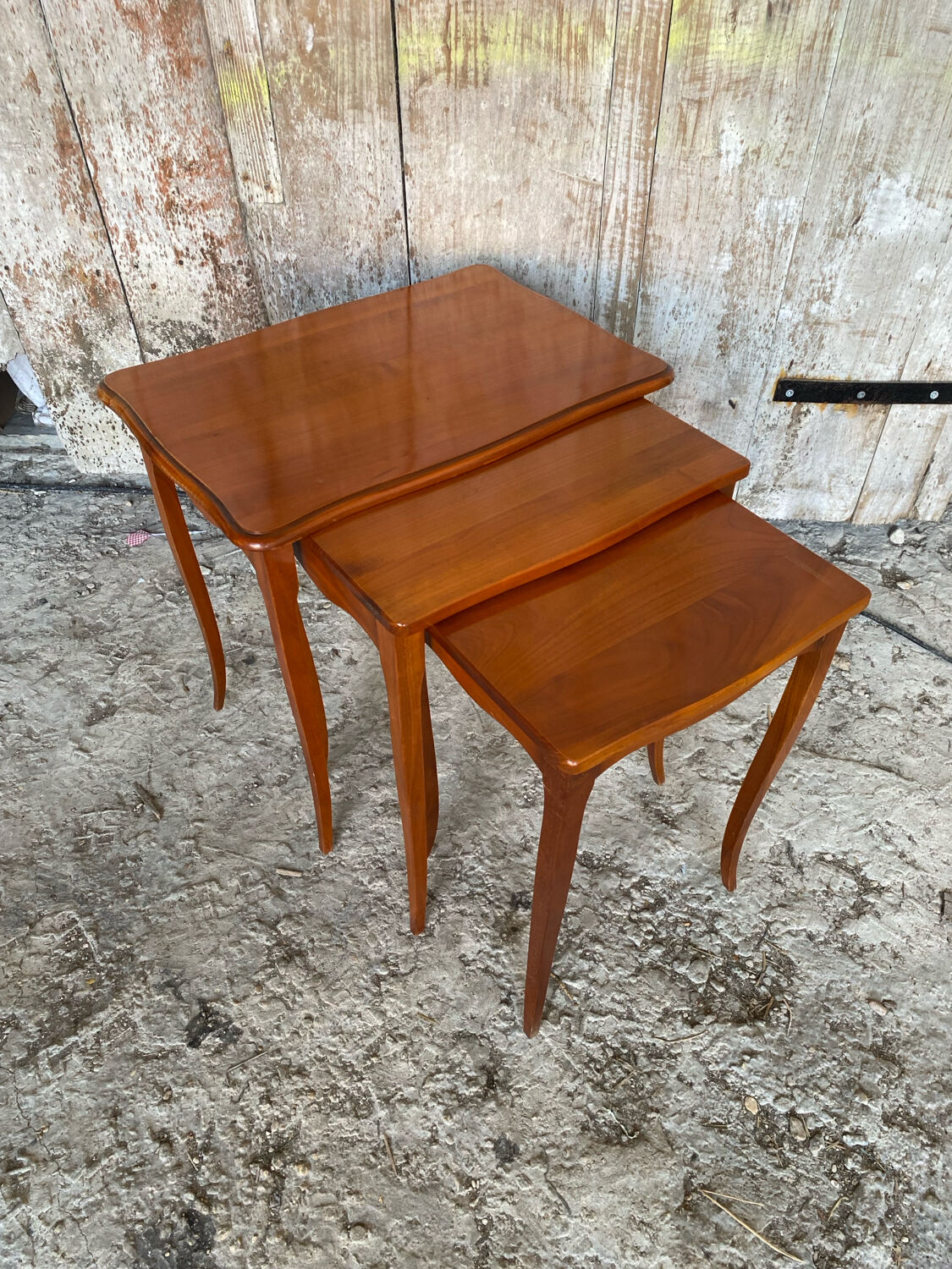 Set of 3 Vintage Louis XV Style Nesting Tables #D819