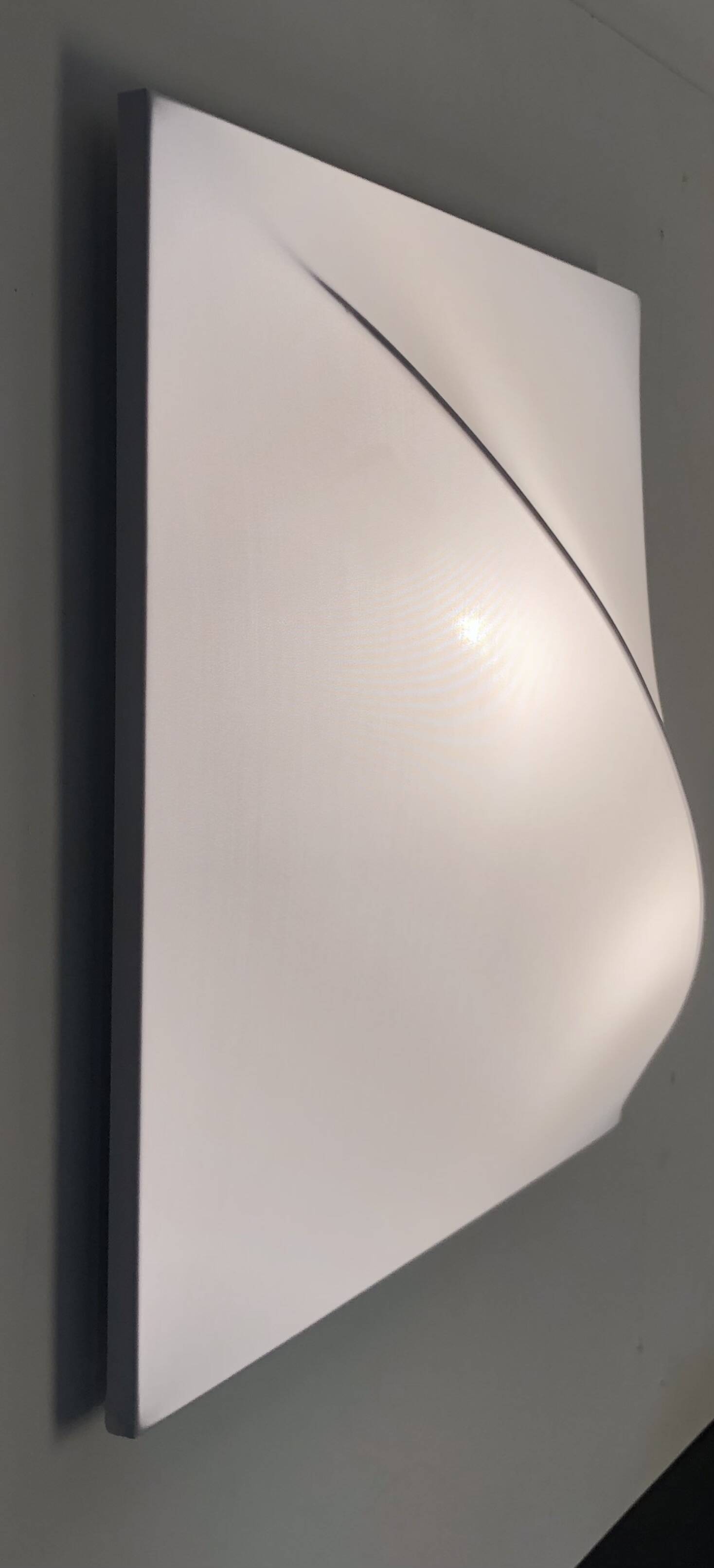 Square wall light with white fabric diffuser, Italy 70s
