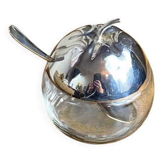 Sugar bowl, jam pot in the shape of a tomato.