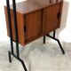 Modular storage cabinet and teak bookcase. Italy, 60s