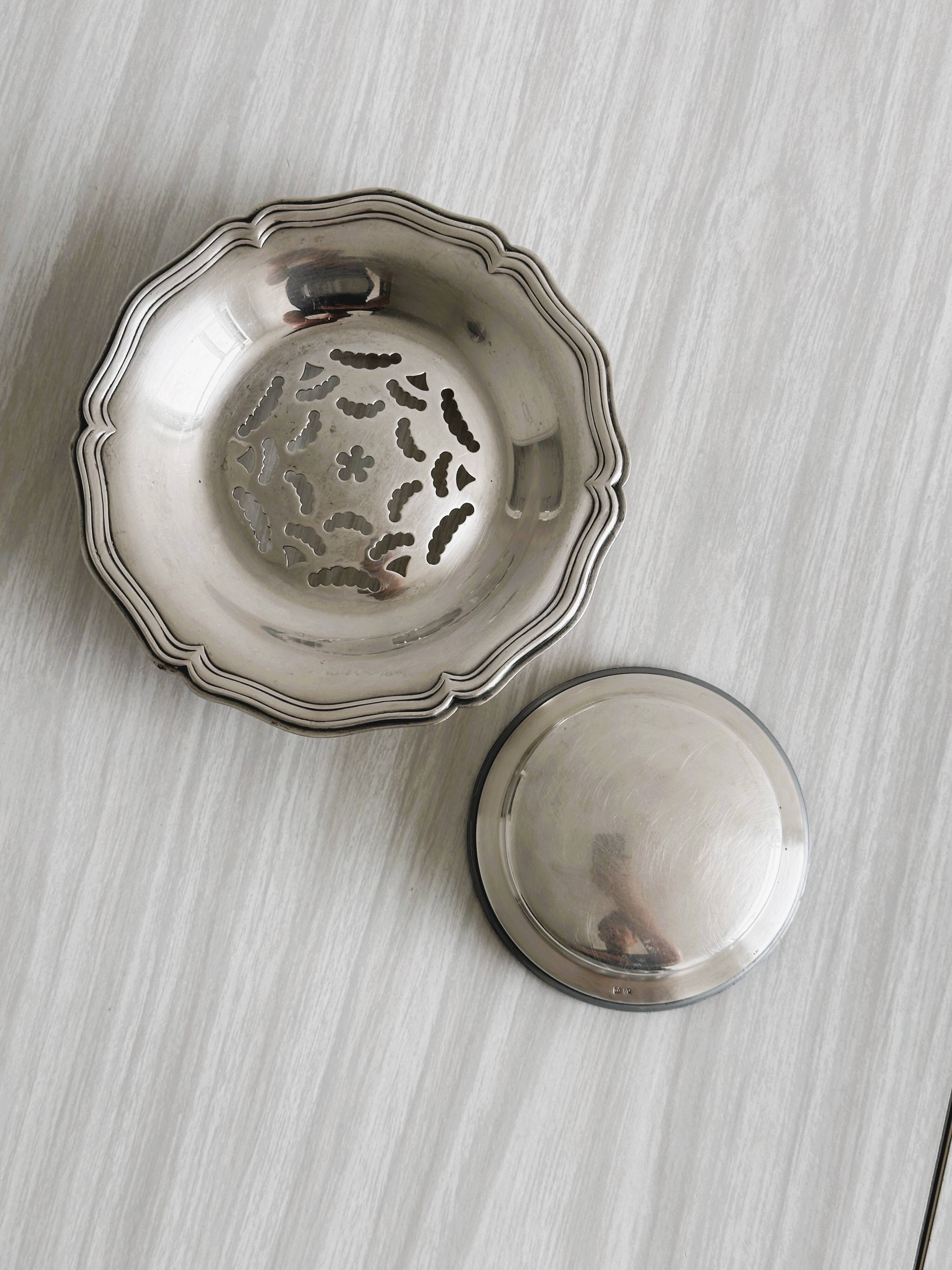 Antique metal butter dish