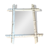 Ancien miroir en bois forme bambou