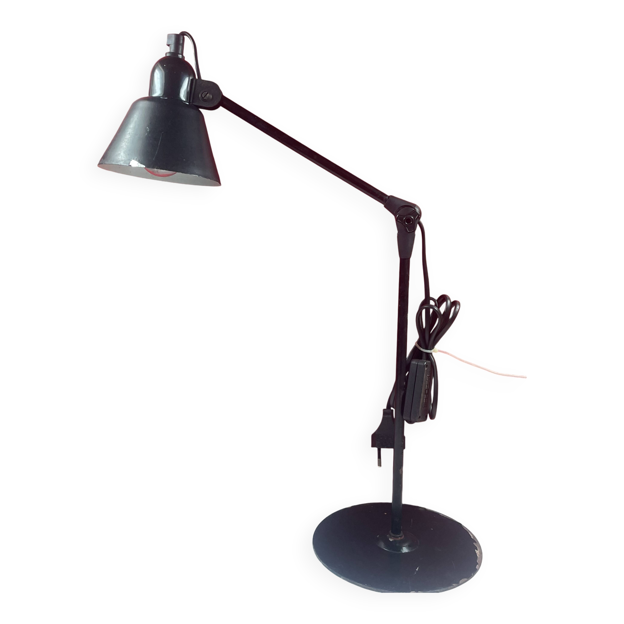 Vintage articulated lamp from the 70s - workshop, garage 62 cm right