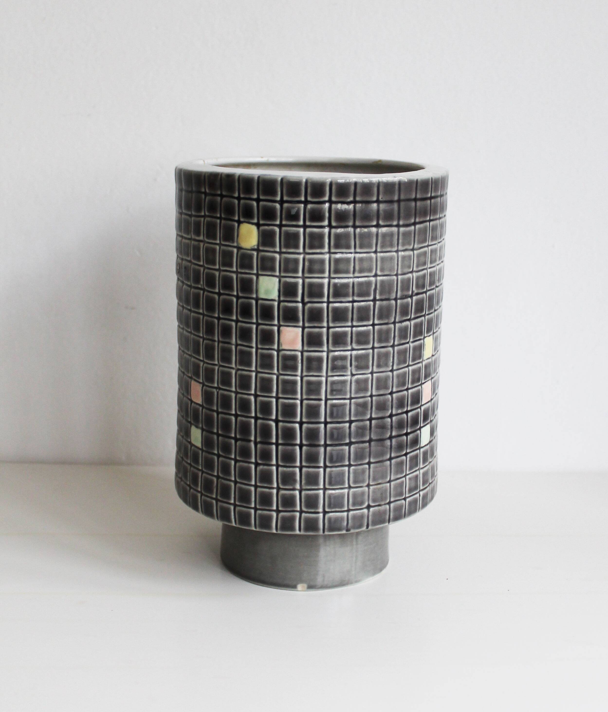 1960s Ceramic Mosaic Vase