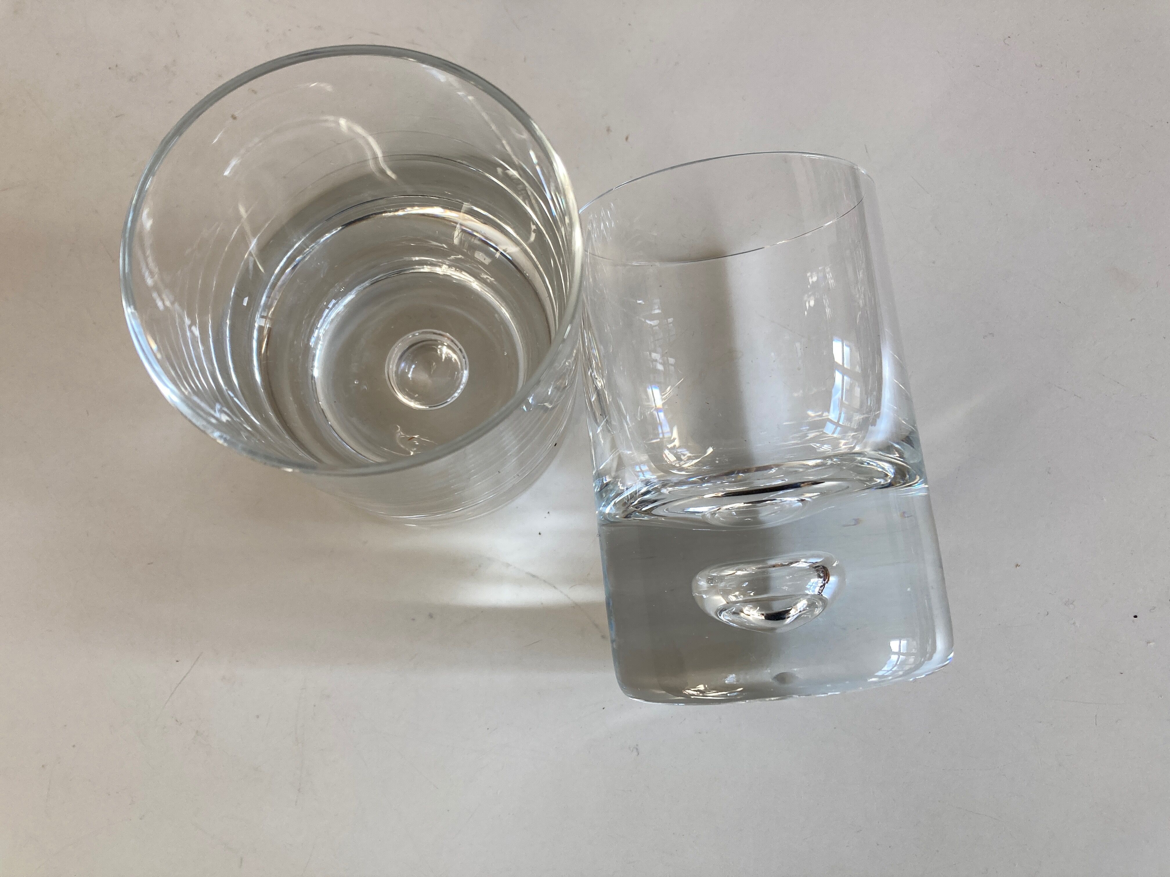 Set of 4 glasses bubble whiskey cups 1970