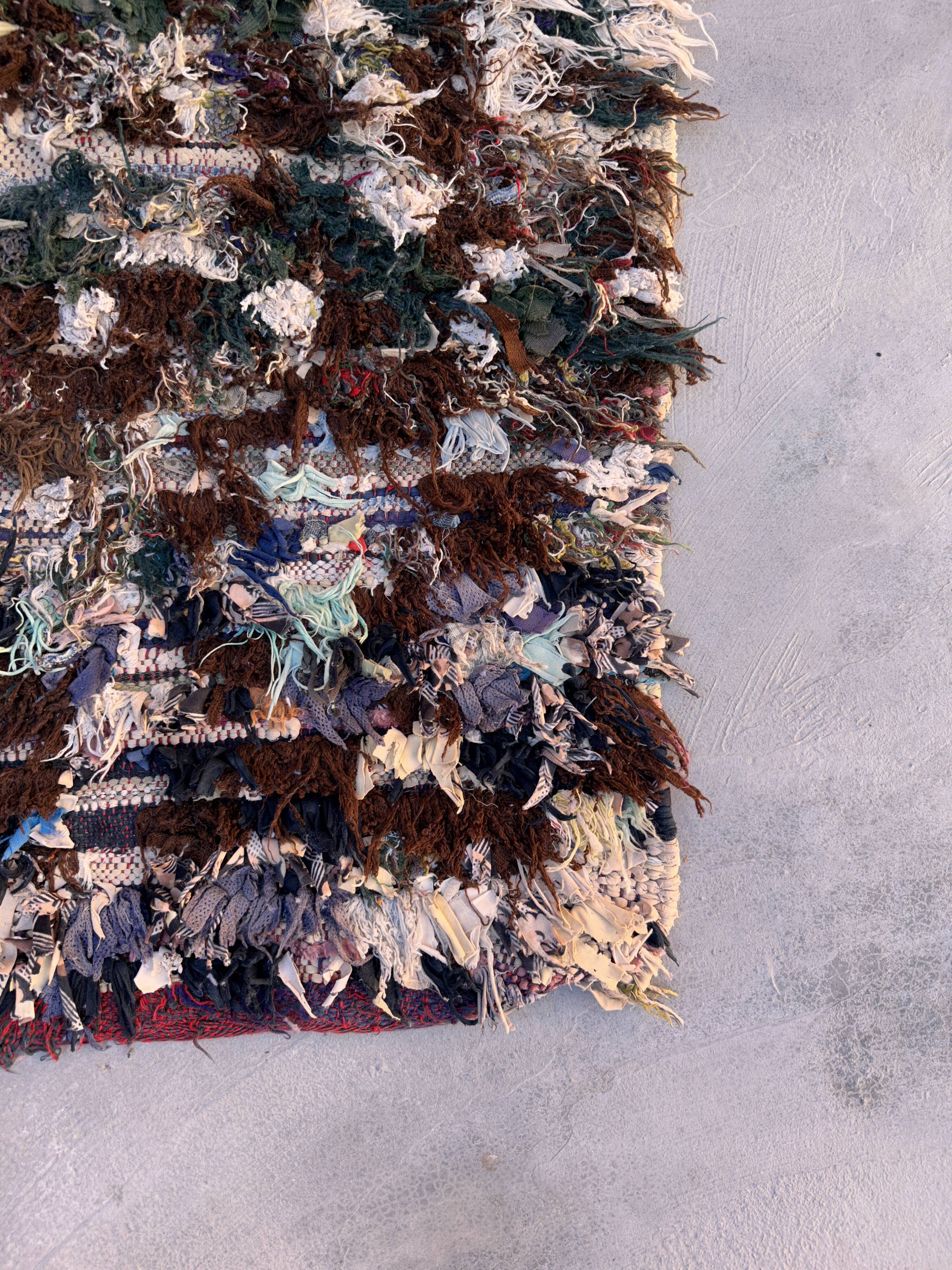 Moroccan carpet boucherouite colored - 70 x 160 cm