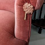 Fauteuil crapaud velours rose