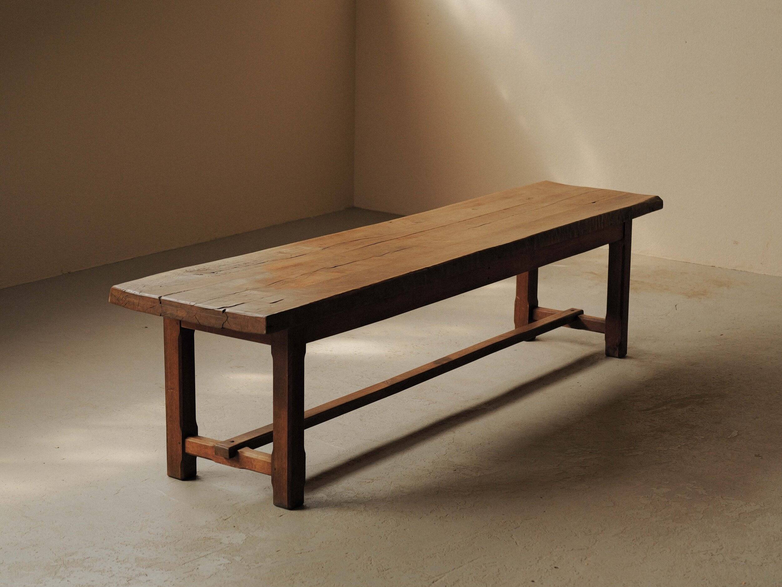 Large solid wood table, handcrafted.