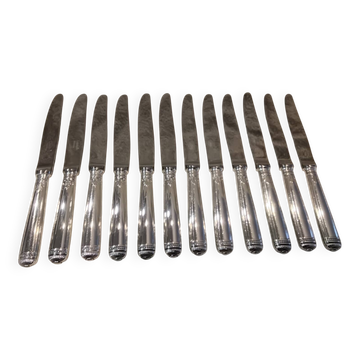 12 silver-plated dessert knives by Christofle Malmaison