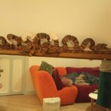 Miroir ancien bois sculpté doré