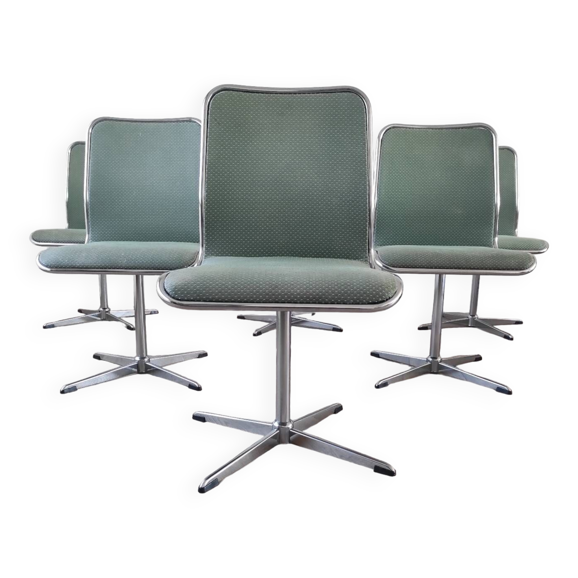 Suite de 6 chaises pivotantes Roche Bobois, 70's