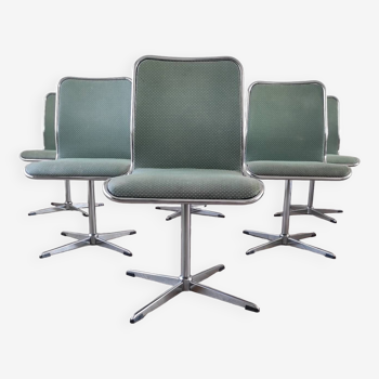 Set of 6 Roche Bobois swivel chairs, 70's