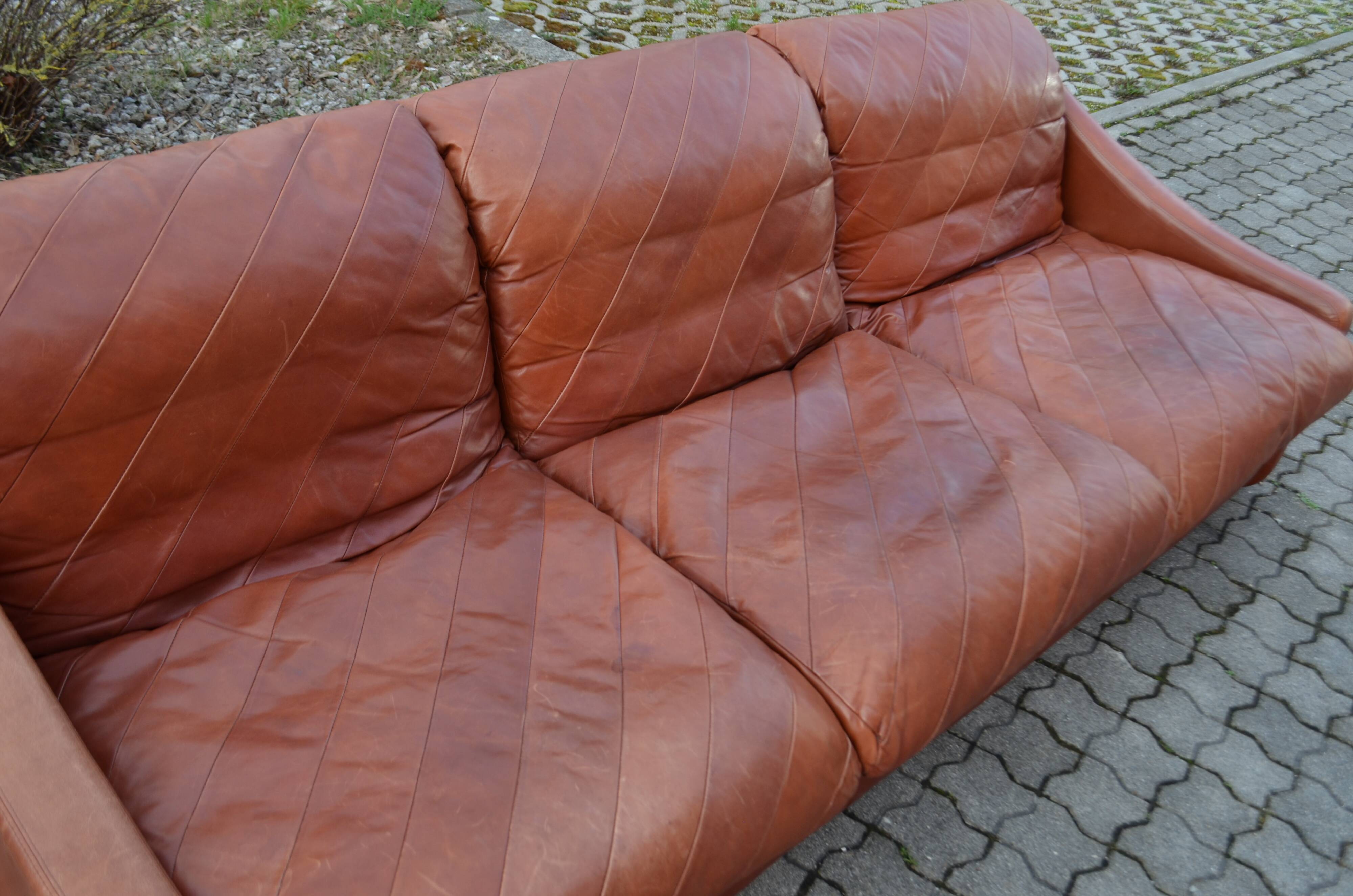Vintage oxred Rolf Benz Leather Sofa