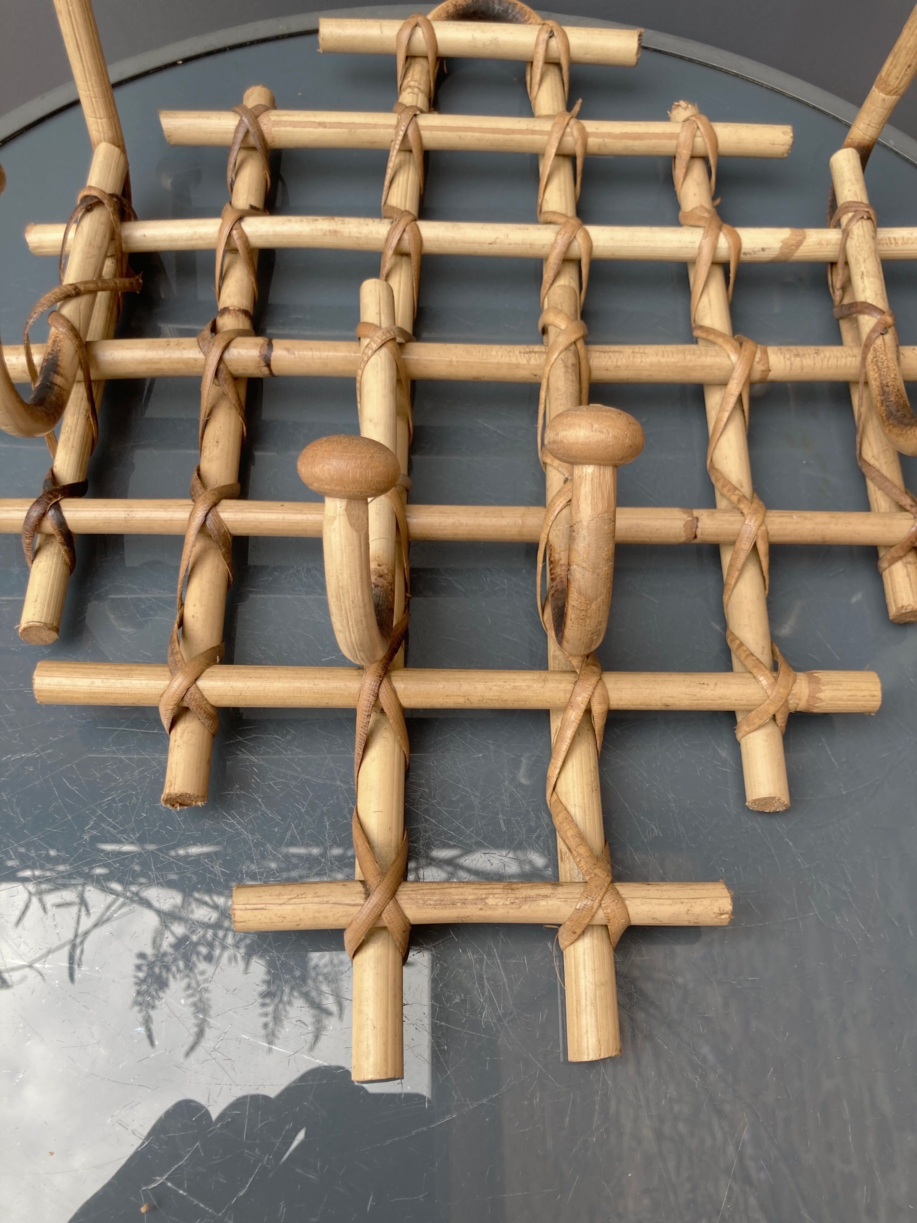 Bamboo wall coat rack