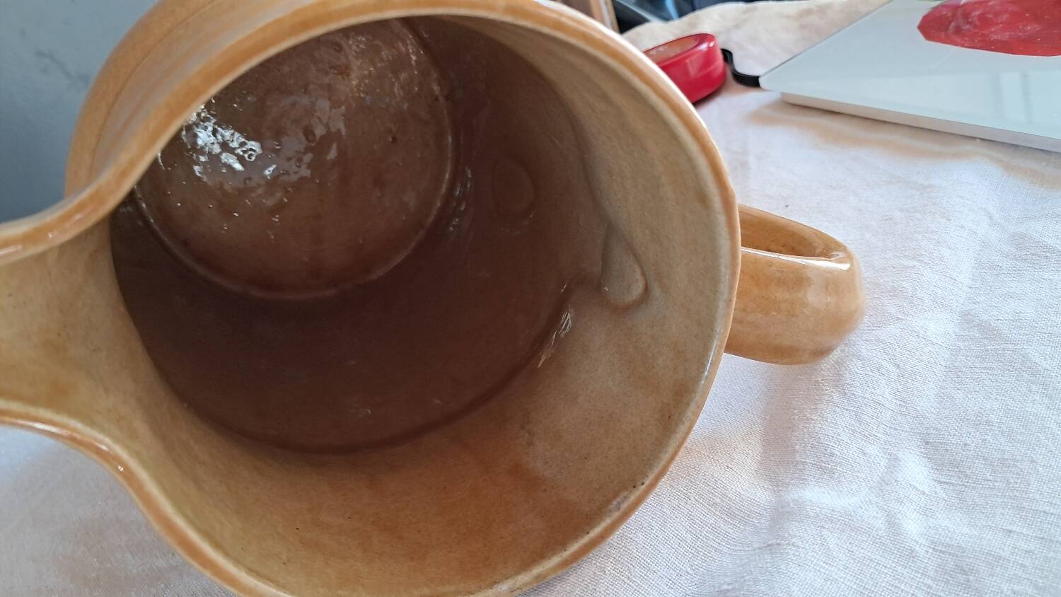 Glazed stoneware carafe