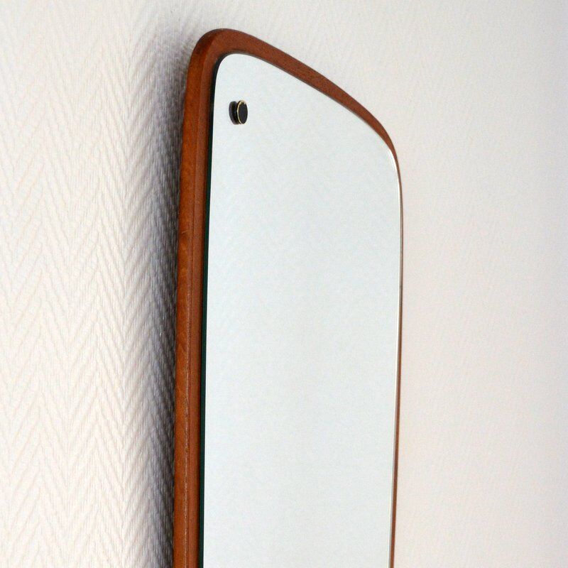 Scandinavian Mirror 60s teak 34x73cm