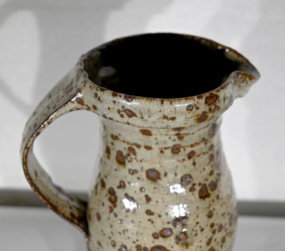 Enamelled stoneware pitcher, signed G. Tiffoche – XXth