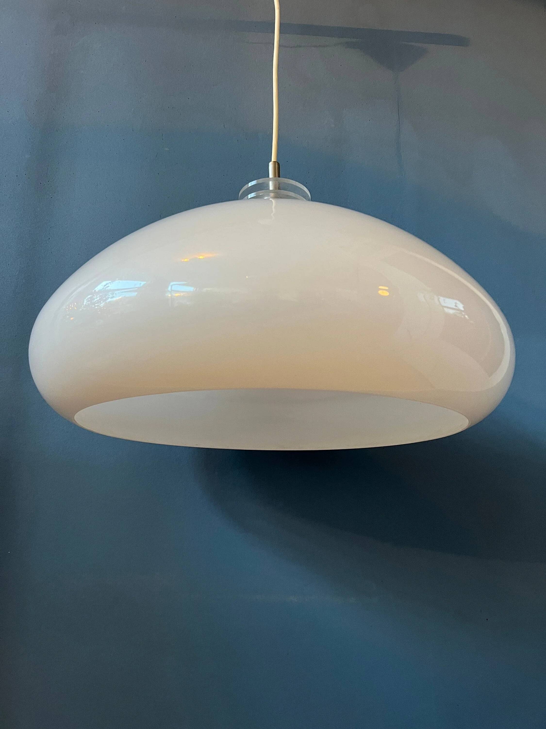 Mushroom pendant - Space Age white light fixture