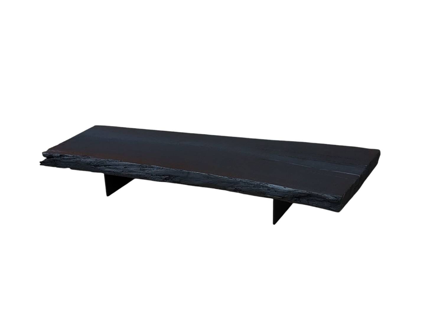 Table basse en bois brûlé Wabi sabi