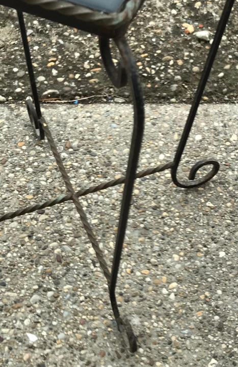 Hungarian art deco hand-hammered iron table