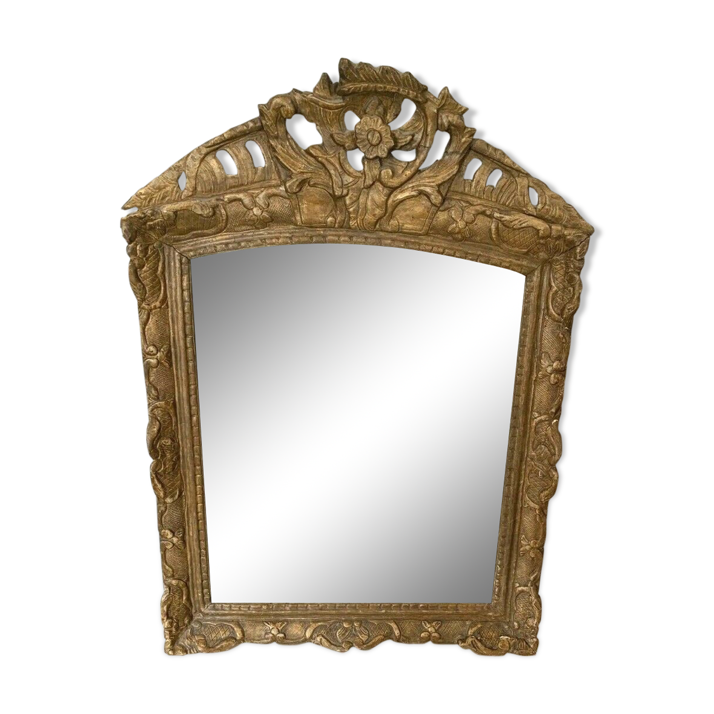 Mirror Louis XV in gilded carved wood Trumeau fireplace 19th century 80x56cm