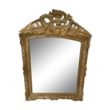 Miroir Louis XV en bois sculpté doré Trumeau de cheminée XIX siècle 80x56cm