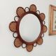 Vintage rattan flower mirror and cannage 60s/70s