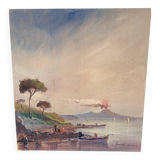 Huile sur bois, années 60 sur chevalet