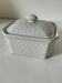 Small white porcelain terrine Geneviève Lethu – graphic relief