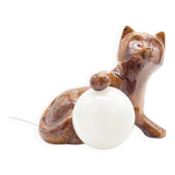 Vintage ceramic cat lamp, 1960s-1970s