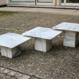 Set of 3 marble nesting tables, Italy 1970