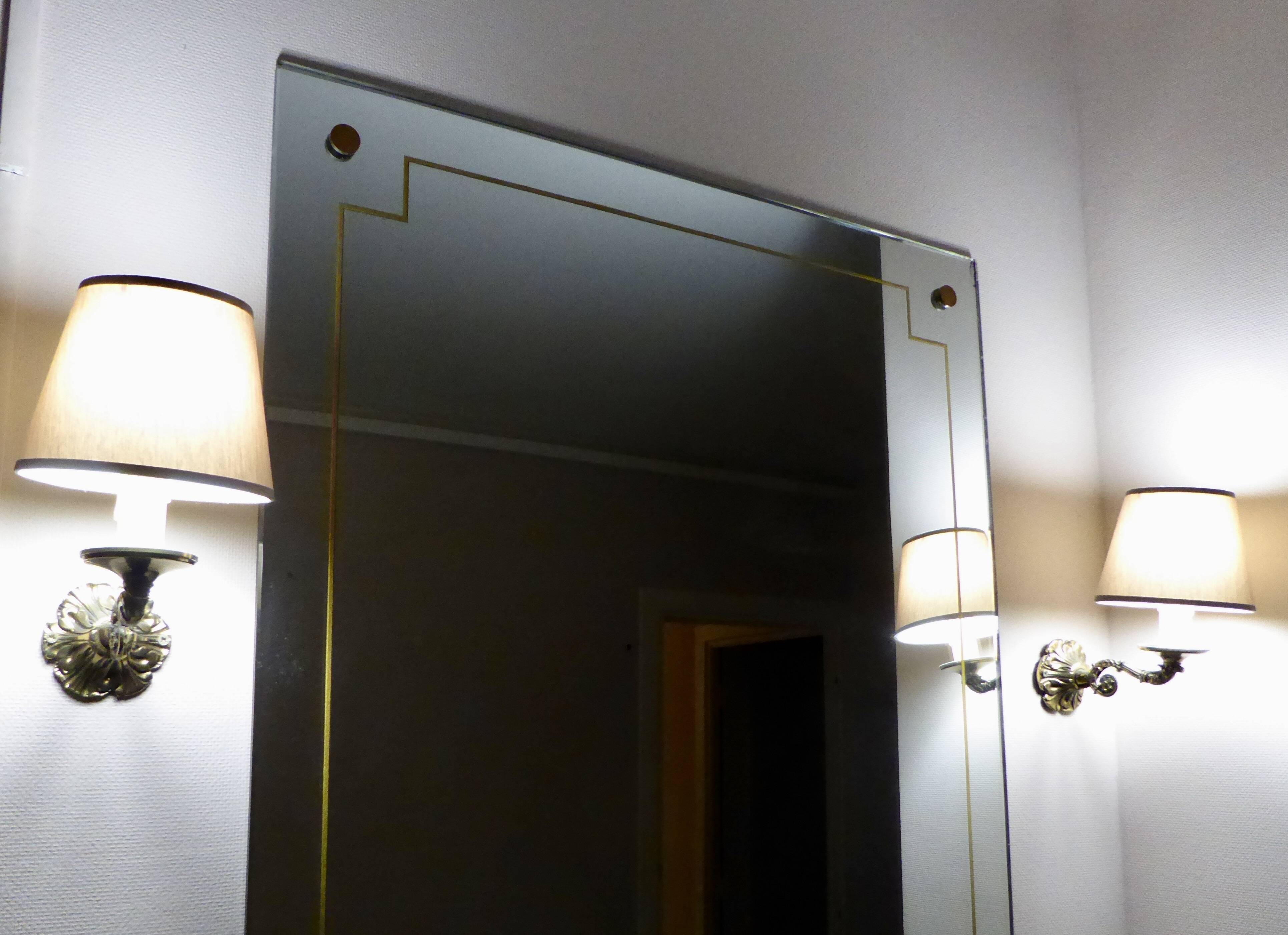 set of 2 bronze wall lights