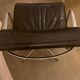 EA 208 brown leather armchair by Charles and Ray Eames for Herman Miller 1970S