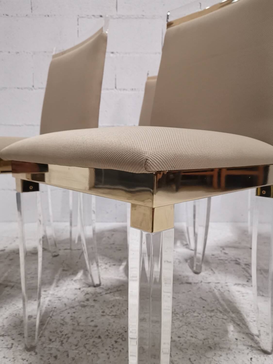 Set de 4 chaises design Hollywood Regency altuglas