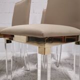 Set of 4 Hollywood Regency altuglas design chairs