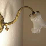 Bronze swan neck wall light 1900