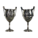 Ferdinand barbedienne 1810/ 1892 pair of silver bronze cups from the 19th to set de putti